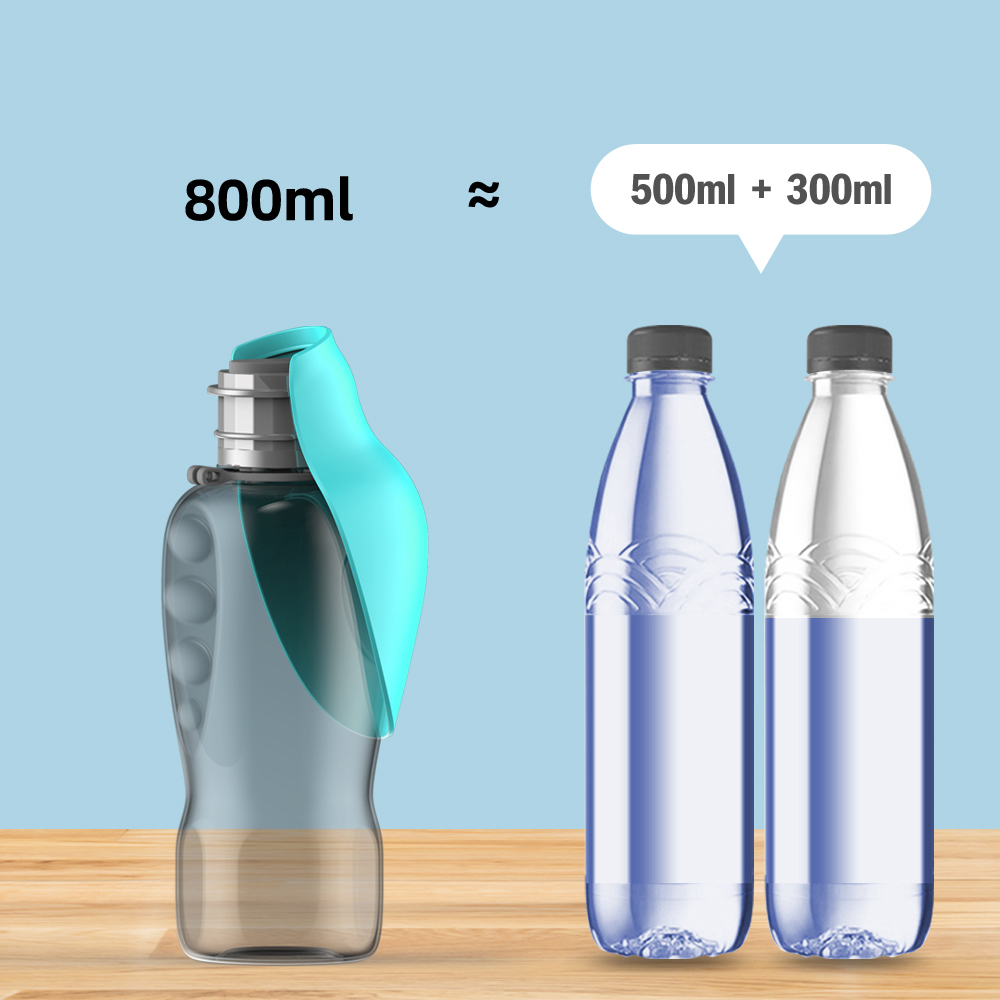 800ml Dogs Water Bottle Portable High Capacity Leakproof Pet Foldable Drinking Bowl Golden Retriever Outdoor Walking Supplies Pet Products