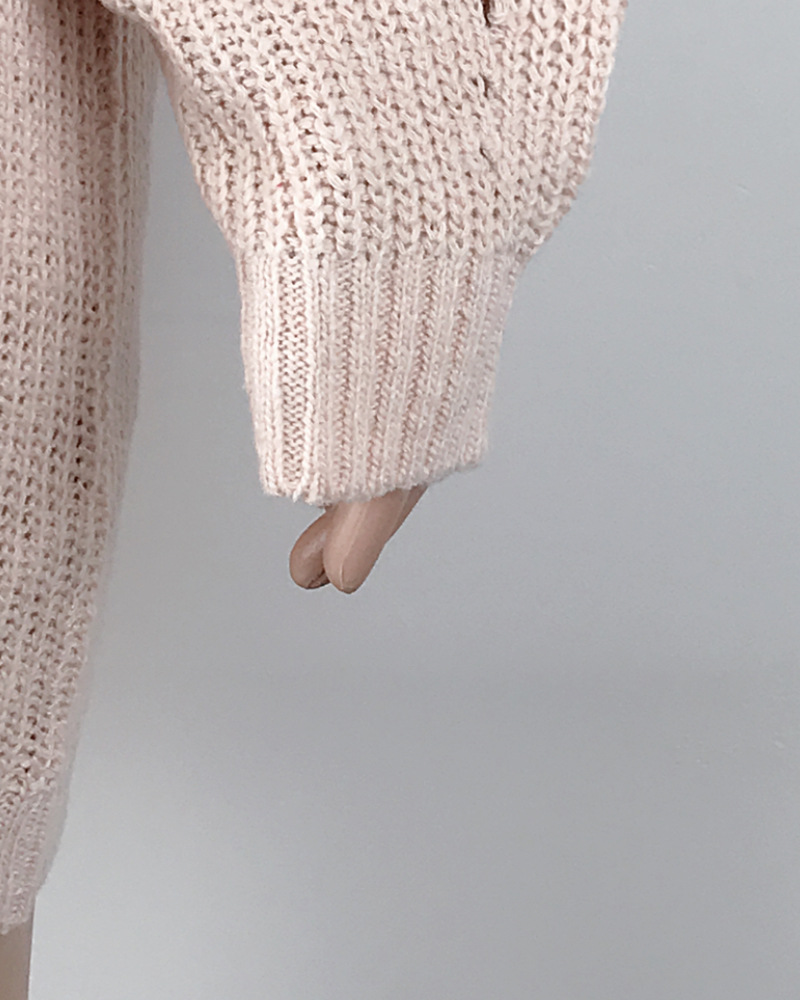 Solid Turtleneck Long Sweater Winter Warm Women Sweater Dress