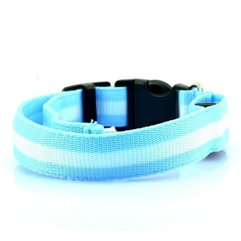 Nylon LED Pet Dog Luminous Collar Night Safety Flashing Glow in Dark Dog Cat Leash Adjustable Pet Supplies