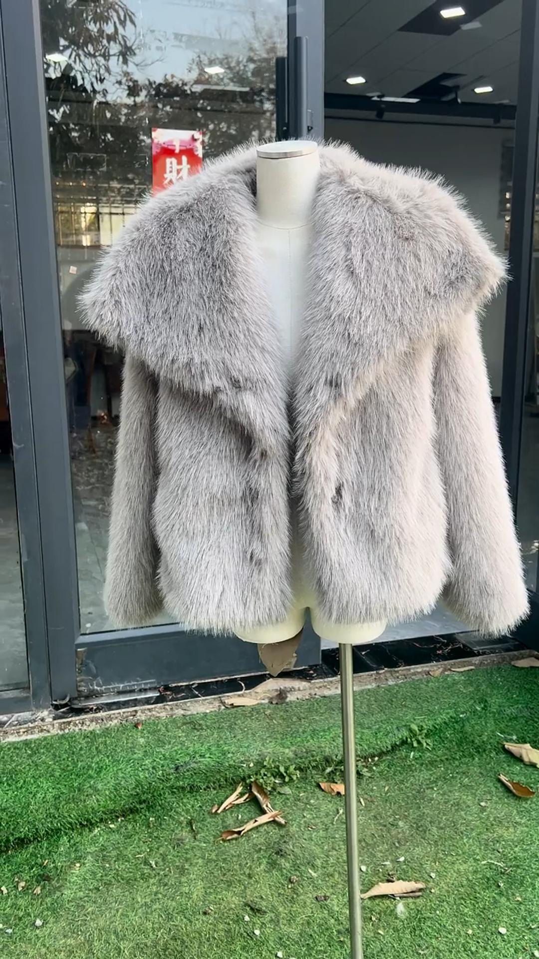 Winter Plush Coat Fashion Warm Thicken Fluffy Lapel Jacket Outwear Casual Long Sleeve Tops Womens Clothing
