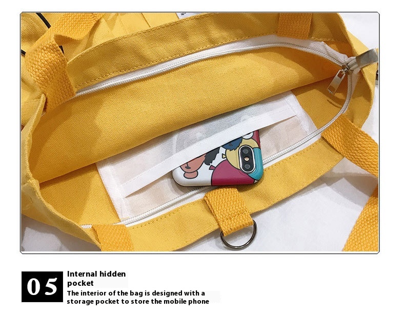 Harajuku Canvas Bags Students Handbag With Pockets Preppy Buckpack Shoulder Bag For Women Shoolbags