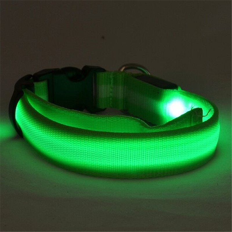 Nylon LED Pet Dog Luminous Collar Night Safety Flashing Glow in Dark Dog Cat Leash Adjustable Pet Supplies