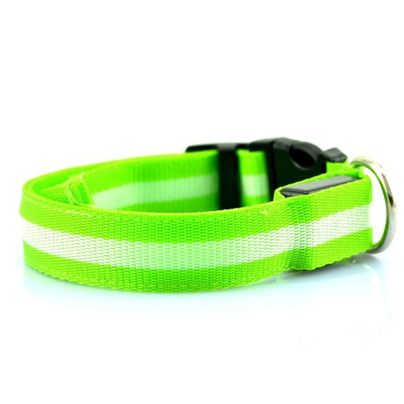 Nylon LED Pet Dog Luminous Collar Night Safety Flashing Glow in Dark Dog Cat Leash Adjustable Pet Supplies