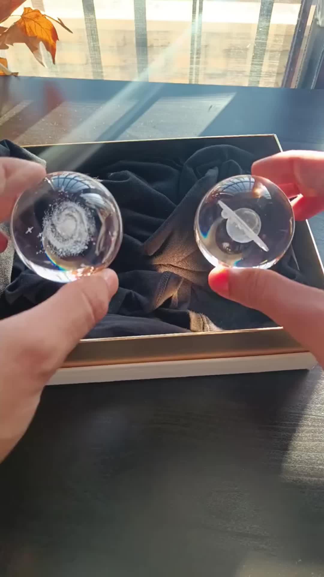Luminous Starry Sky And Planets Moon Moon Crystal Ball Small Night Lamp Projection Ambience Light Creative Gift New Strange Gift