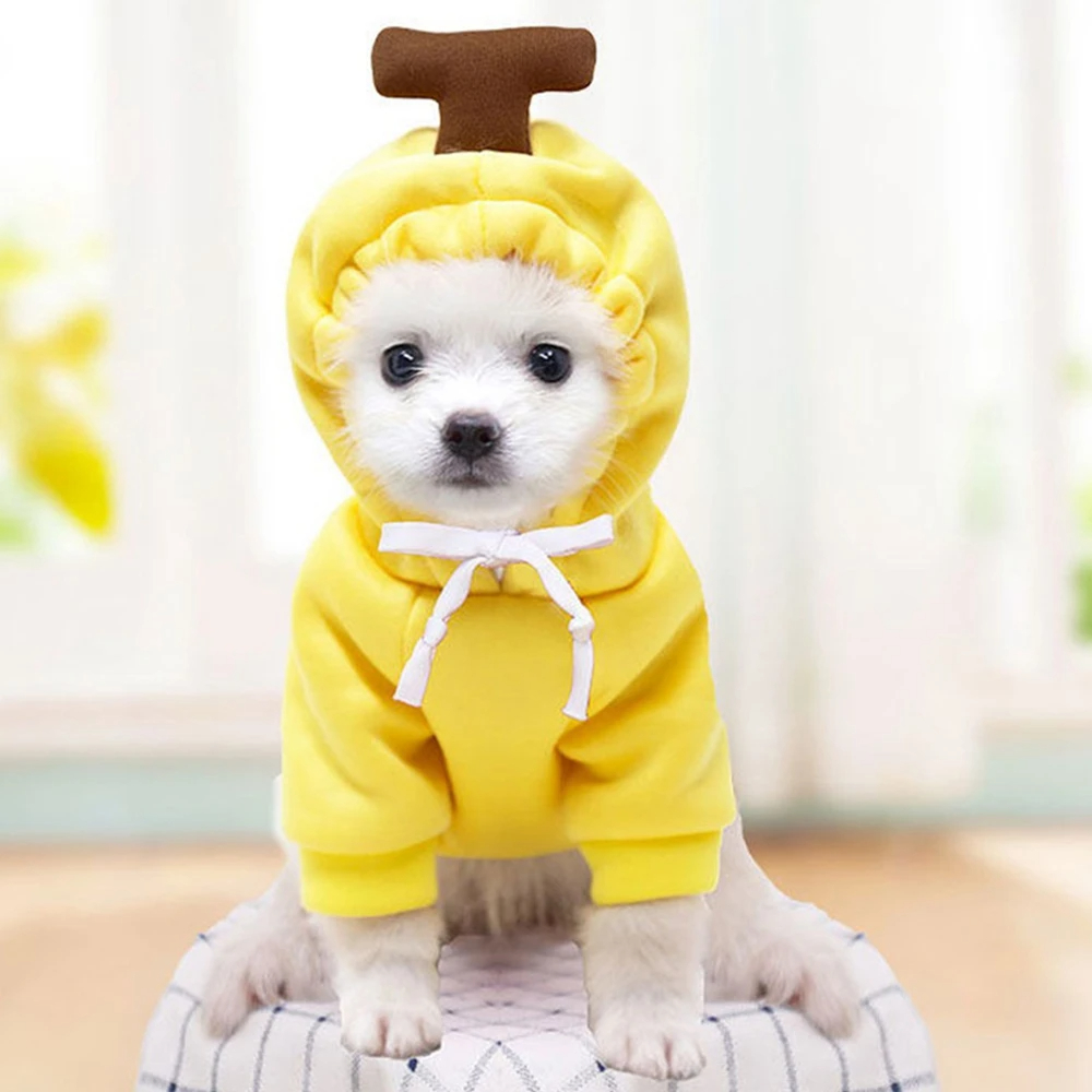 Cute Fruit Dog Clothes For Small Dogs Hoodies Winter Warm Fleece Pet Clothing Puppy Cat Costume Coat For French Chihuahua Outfit