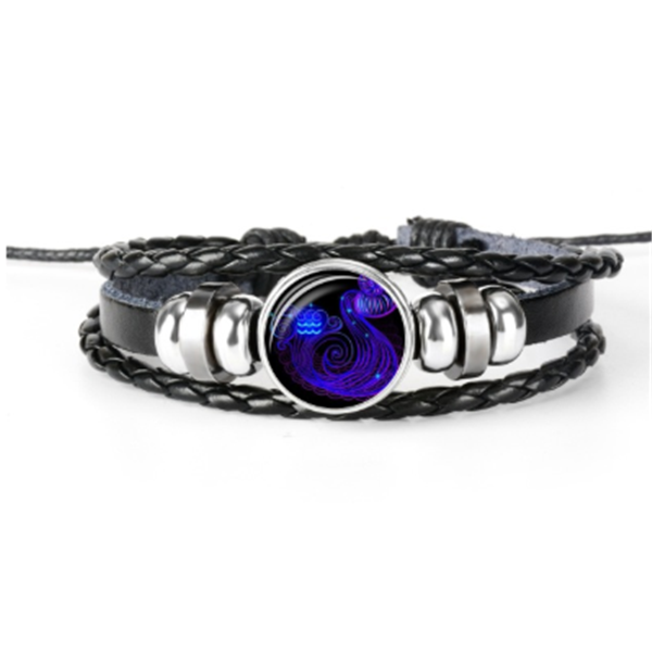 12 Zodiac Constellation Bracelet Luminous Braided Design Bracelet For Men Women Kids