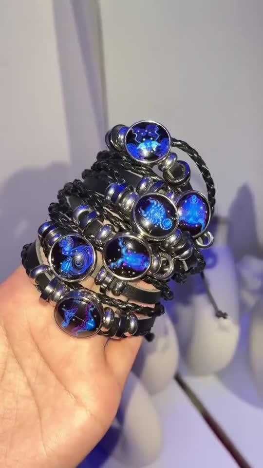 12 Zodiac Constellation Bracelet Luminous Braided Design Bracelet For Men Women Kids
