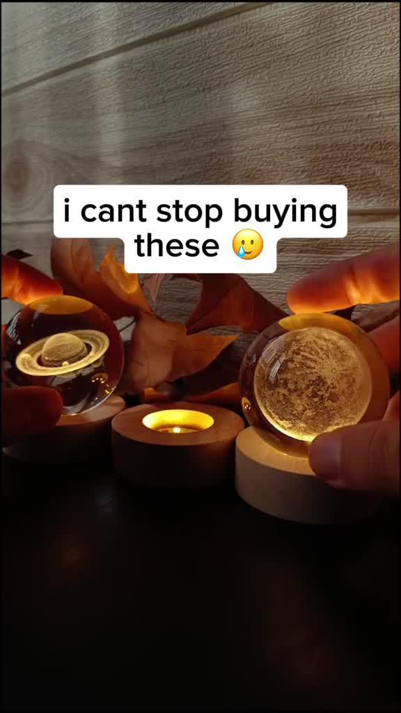 Luminous Starry Sky And Planets Moon Moon Crystal Ball Small Night Lamp Projection Ambience Light Creative Gift New Strange Gift