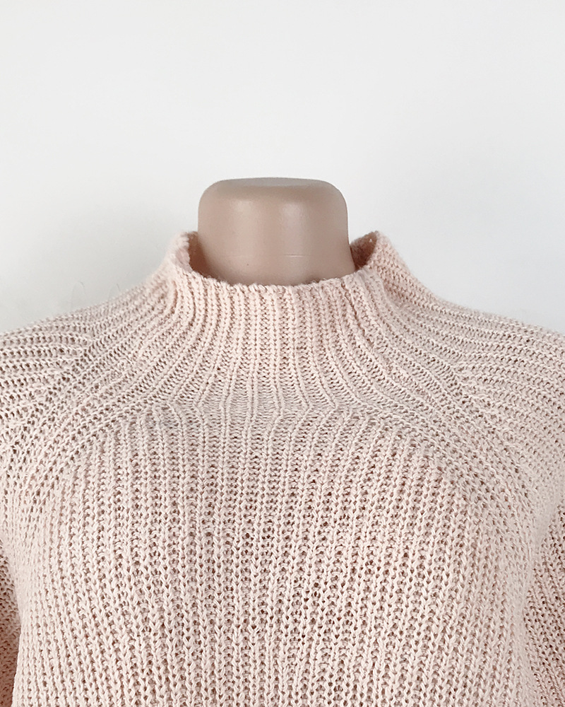 Solid Turtleneck Long Sweater Winter Warm Women Sweater Dress