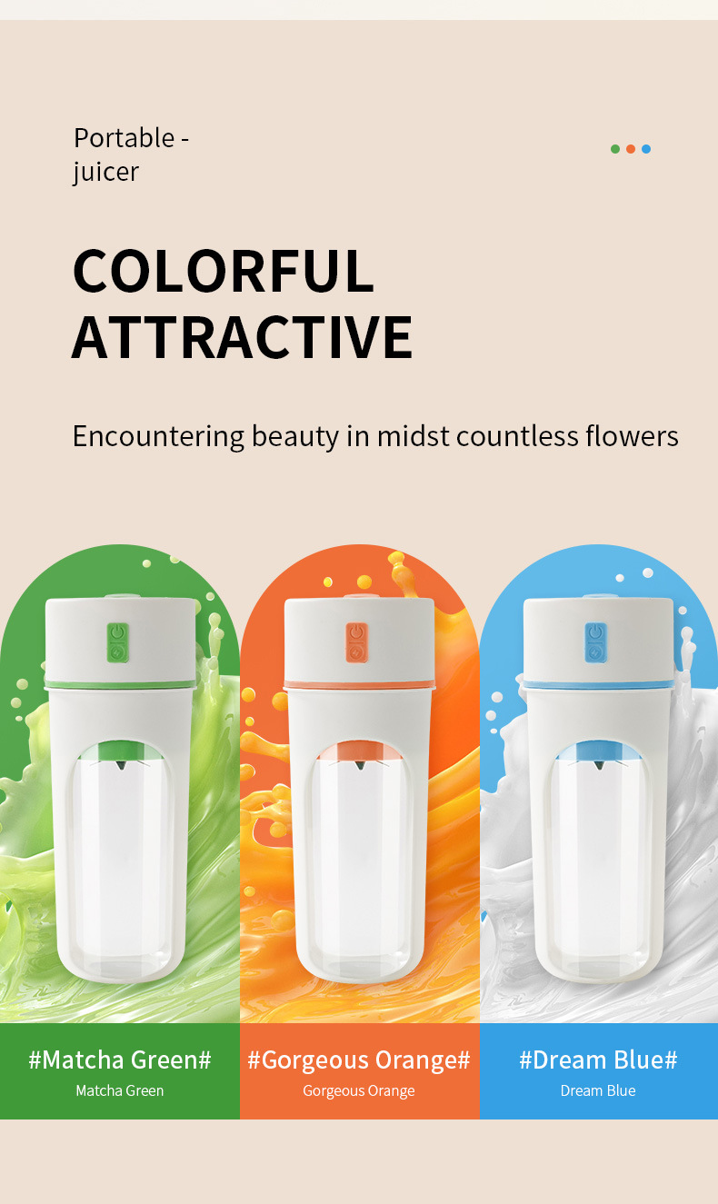 Kitchen Electric Juicer USB Charging Wireless Juices Blender Fruit Orange Mixer Squeezer Machine Ice Crush Cup Food Processor
