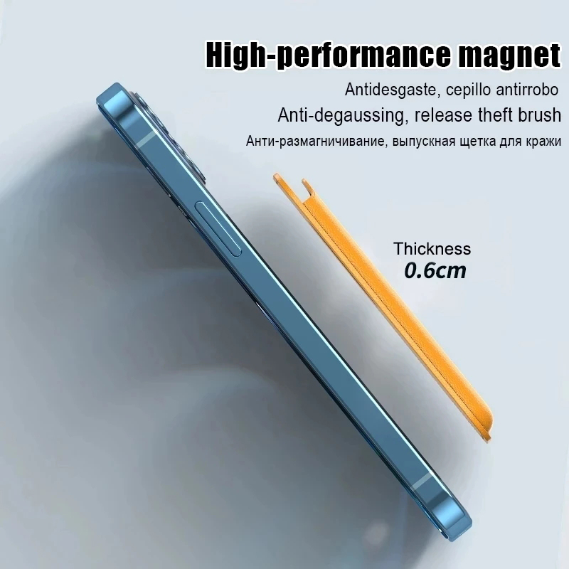 For Magsafe Magnetic Luxury Leather Card Holder Wallet Case For 14 Pro Max 13 12 Phone Bag Adsorption Accessories Cover