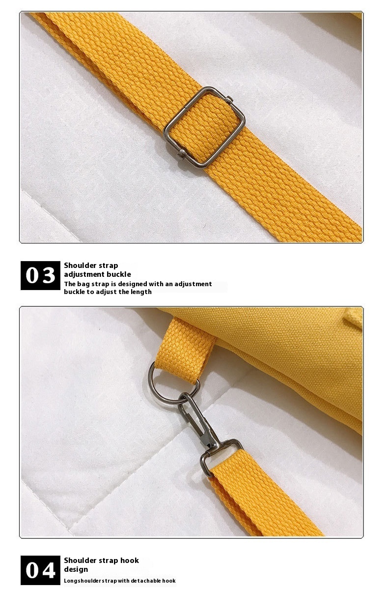 Harajuku Canvas Bags Students Handbag With Pockets Preppy Buckpack Shoulder Bag For Women Shoolbags