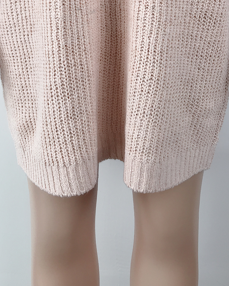 Solid Turtleneck Long Sweater Winter Warm Women Sweater Dress