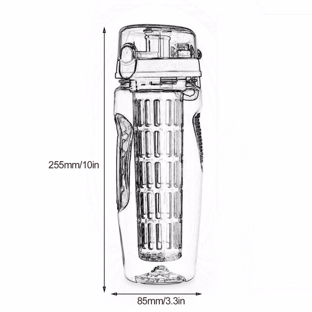 32Oz Fruit Infusing Infuser Water Bottle Water Fruit Bottle BPA Free Plastic Sport Fruit Infuser Water Bottles With Infuser Juice Shaker Drink Bottle Of Water