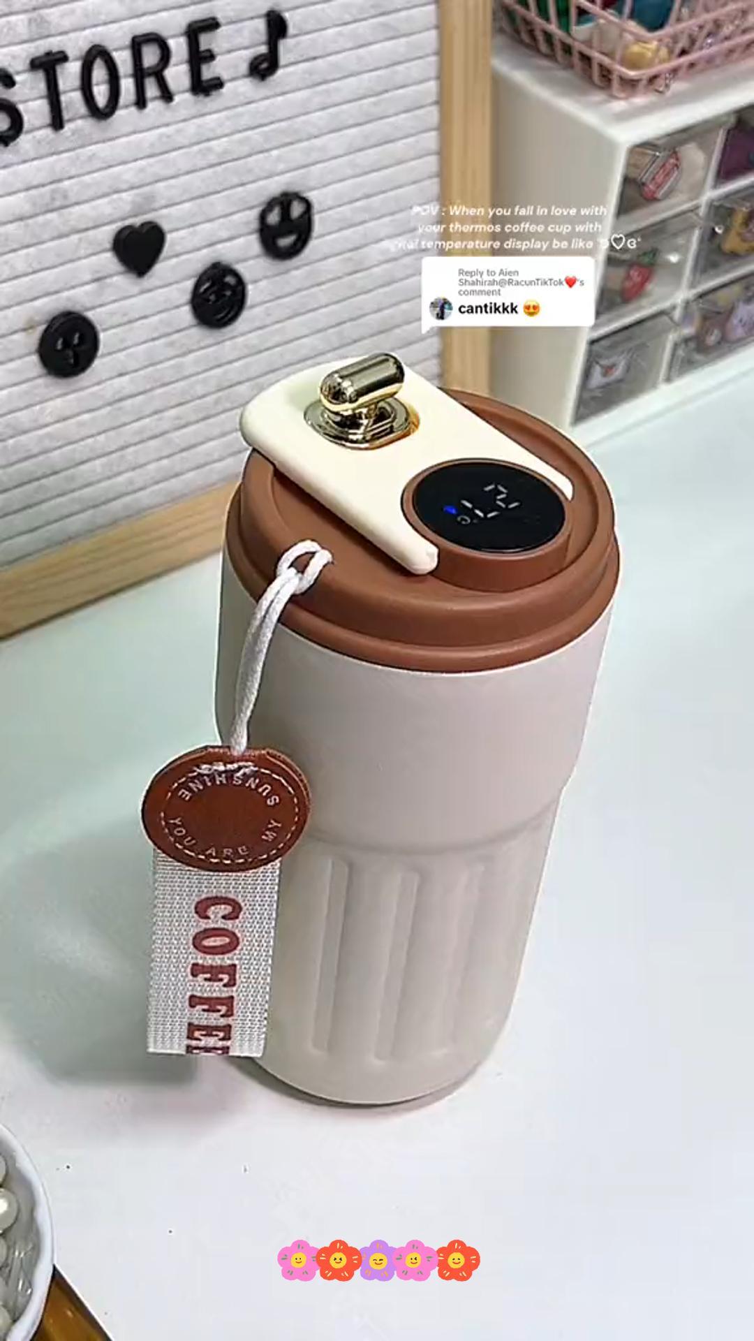 Smart Digital Thermal Bottle Portable Coffee Mug Stainless Steel Water Bottle In-Car Insulated Cup Keep Cold Vacuum Flasks 450ml