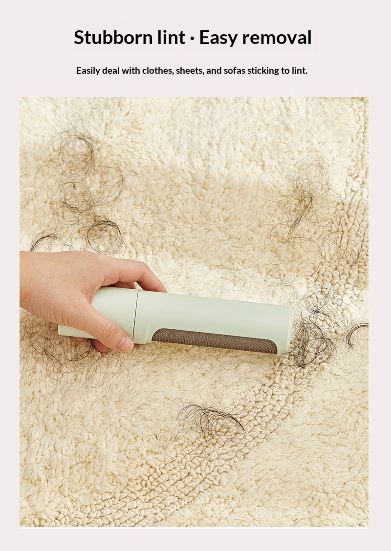2-1 Reusable Pet Hair Remover Brush Lint Roller Portable Effective Self Cleaning Tool for Cat Dog Fur Hair Dust Removal Brush