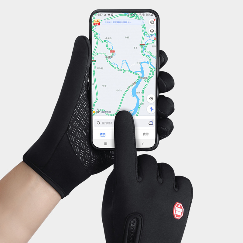 Winter Gloves Touch Screen Riding Motorcycle Sliding Waterproof Sports Gloves With Fleece