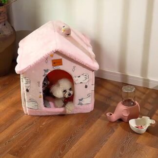 Foldable Dog House Pet Cat Bed Winter Dog Villa Sleep Kennel Removable Nest Warm Enclosed Cave Sofa Pets Supplies