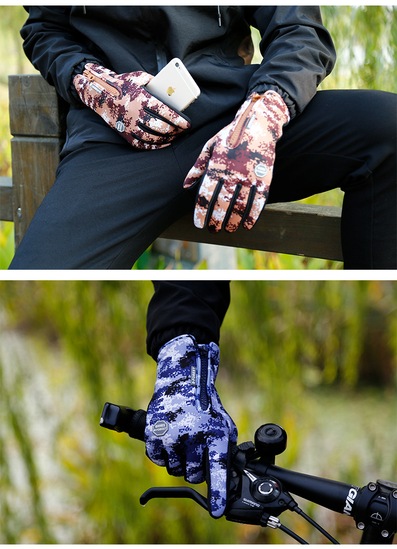 Winter Gloves Touch Screen Riding Motorcycle Sliding Waterproof Sports Gloves With Fleece