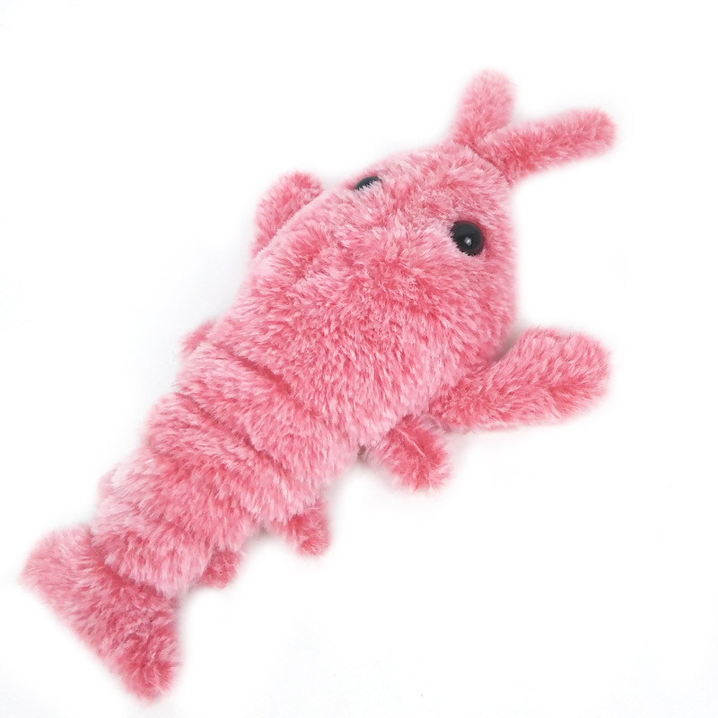 Pet Toys Electric Jumping Shrimp USB Charging Simulation Lobster Funny Cat Plush Pets Toy