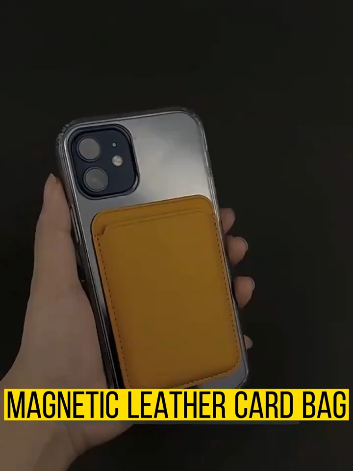 For Magsafe Magnetic Luxury Leather Card Holder Wallet Case For 14 Pro Max 13 12 Phone Bag Adsorption Accessories Cover