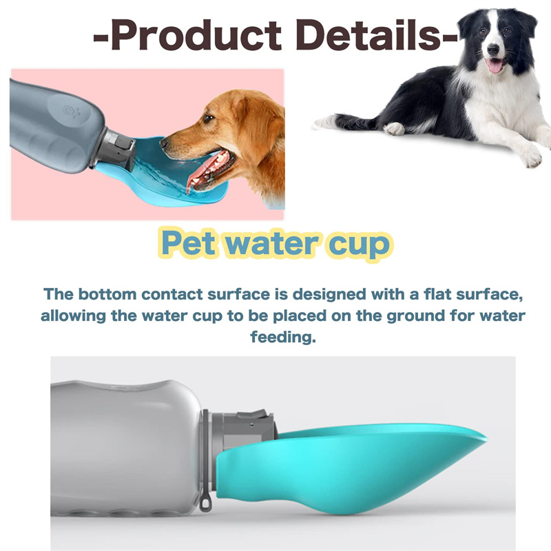 800ml Dogs Water Bottle Portable High Capacity Leakproof Pet Foldable Drinking Bowl Golden Retriever Outdoor Walking Supplies Pet Products