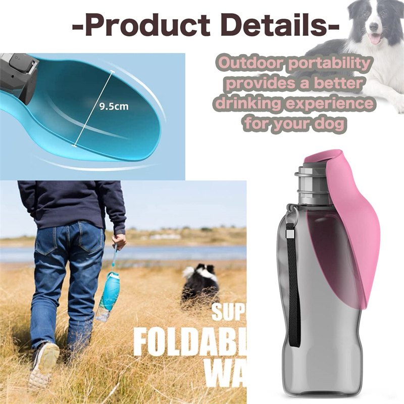 800ml Dogs Water Bottle Portable High Capacity Leakproof Pet Foldable Drinking Bowl Golden Retriever Outdoor Walking Supplies Pet Products